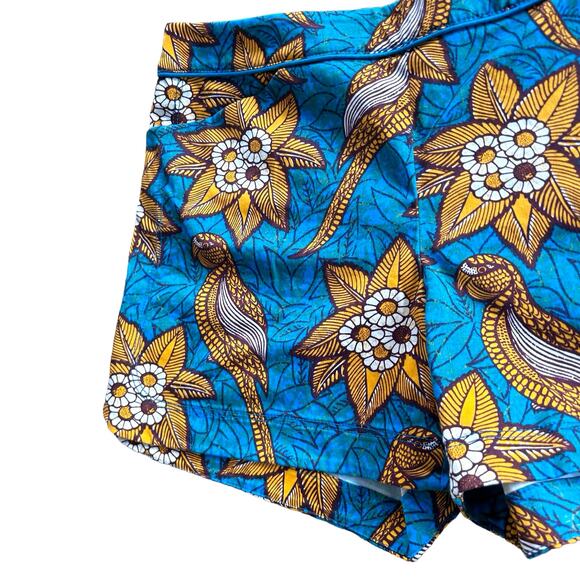 Anthropologie Elevenses Shorts Women 8 Floral Birds Hawaiian Tropical Resortwear - Picture 5 of 12